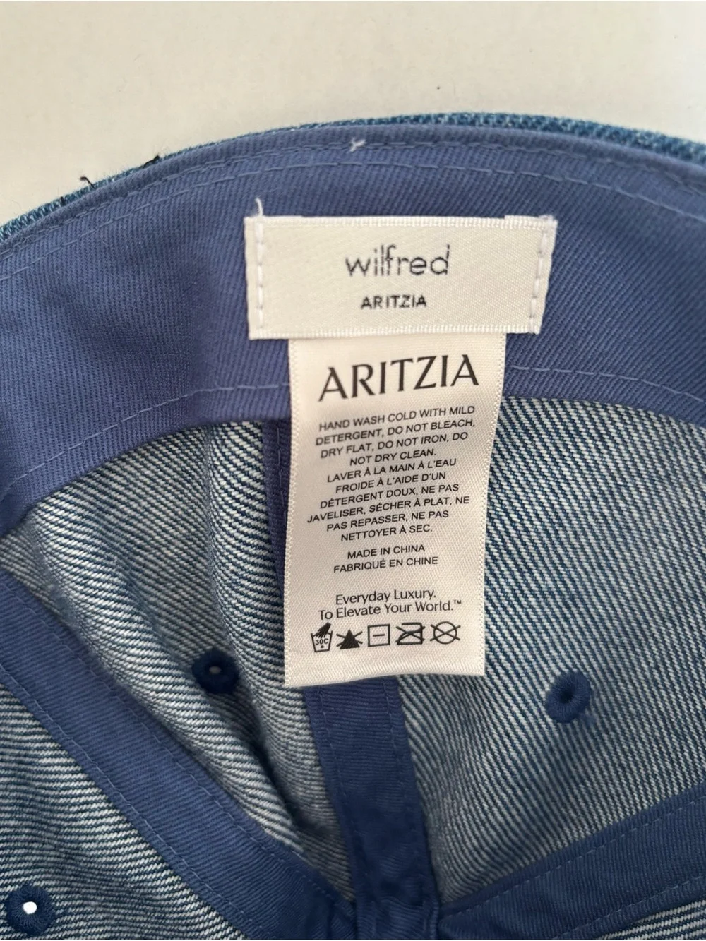 Aritzia Wilfred Vesper Denim Baseball Hat Cap
